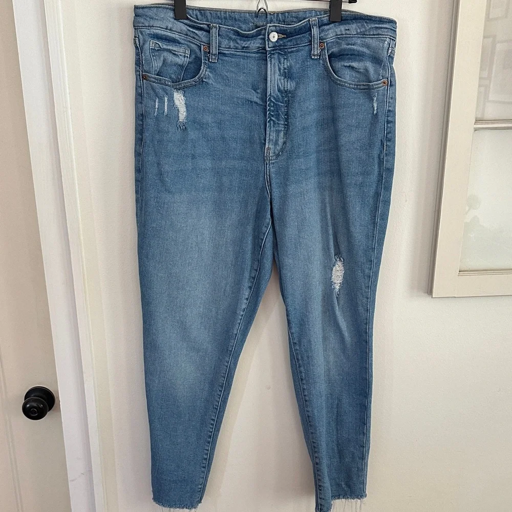Old Navy Light Blue Women's OG Straight Jeans - Picture 1 of 5